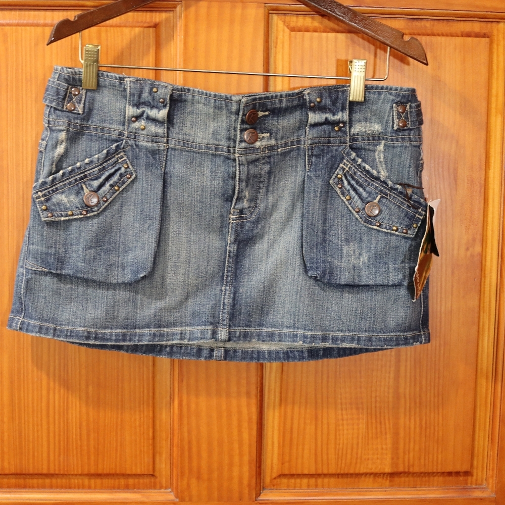 Rampage Blue Denim Mini Skirt Juniors 9
